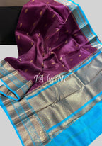 Byzantine Banarasi Pure Kora Organza Kadwa Saree