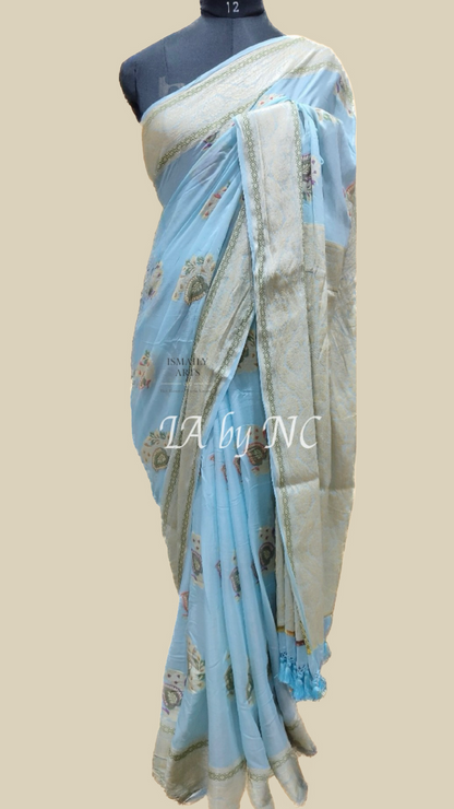 Baby Banarasi Pure Chiffon Georgette Saree