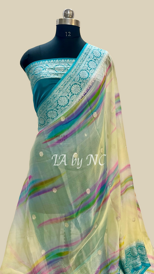 Olympic Banarasi Pure Khaddi Georgette Kadwa Saree