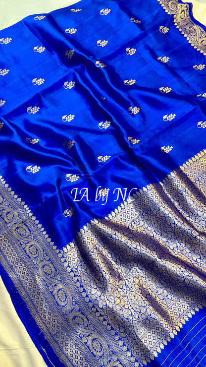 Royal Banarasi Pure Katan Silk Raw Mango Kadwa Saree