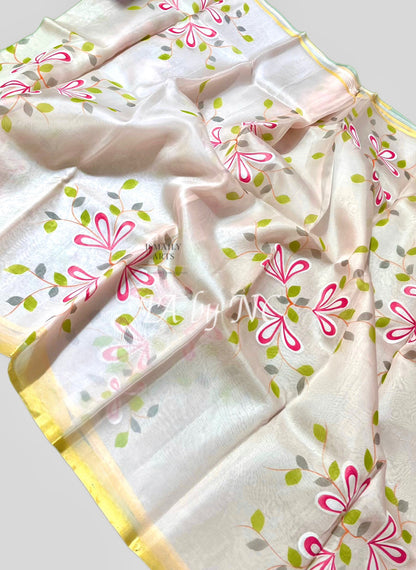 Baby Banarasi Pure Kora Organza Saree