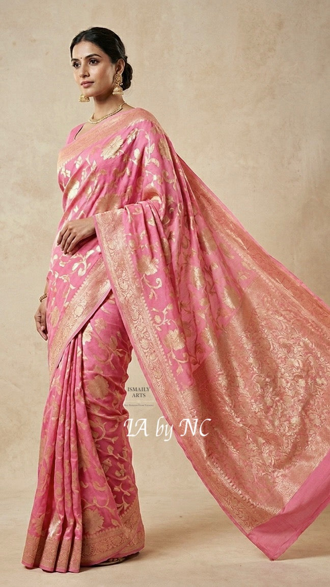 French Banarasi Pure Chiffon Georgette Saree