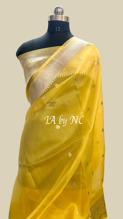 Bumblebee Banarasi Pure Kora Silk Kadwa Saree