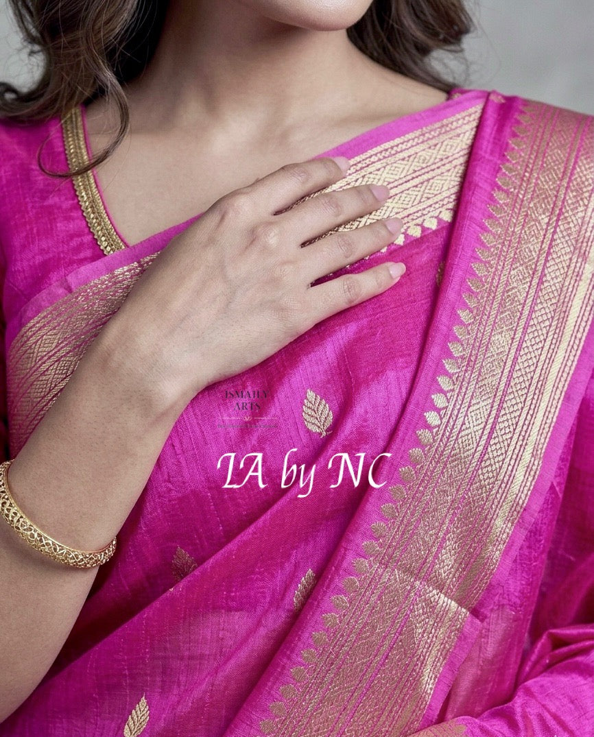 Neon Banarasi Pure Kora Organza Kadwa Saree