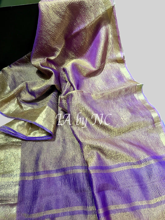 Grape Banarasi Pure Tissue Silk Saree