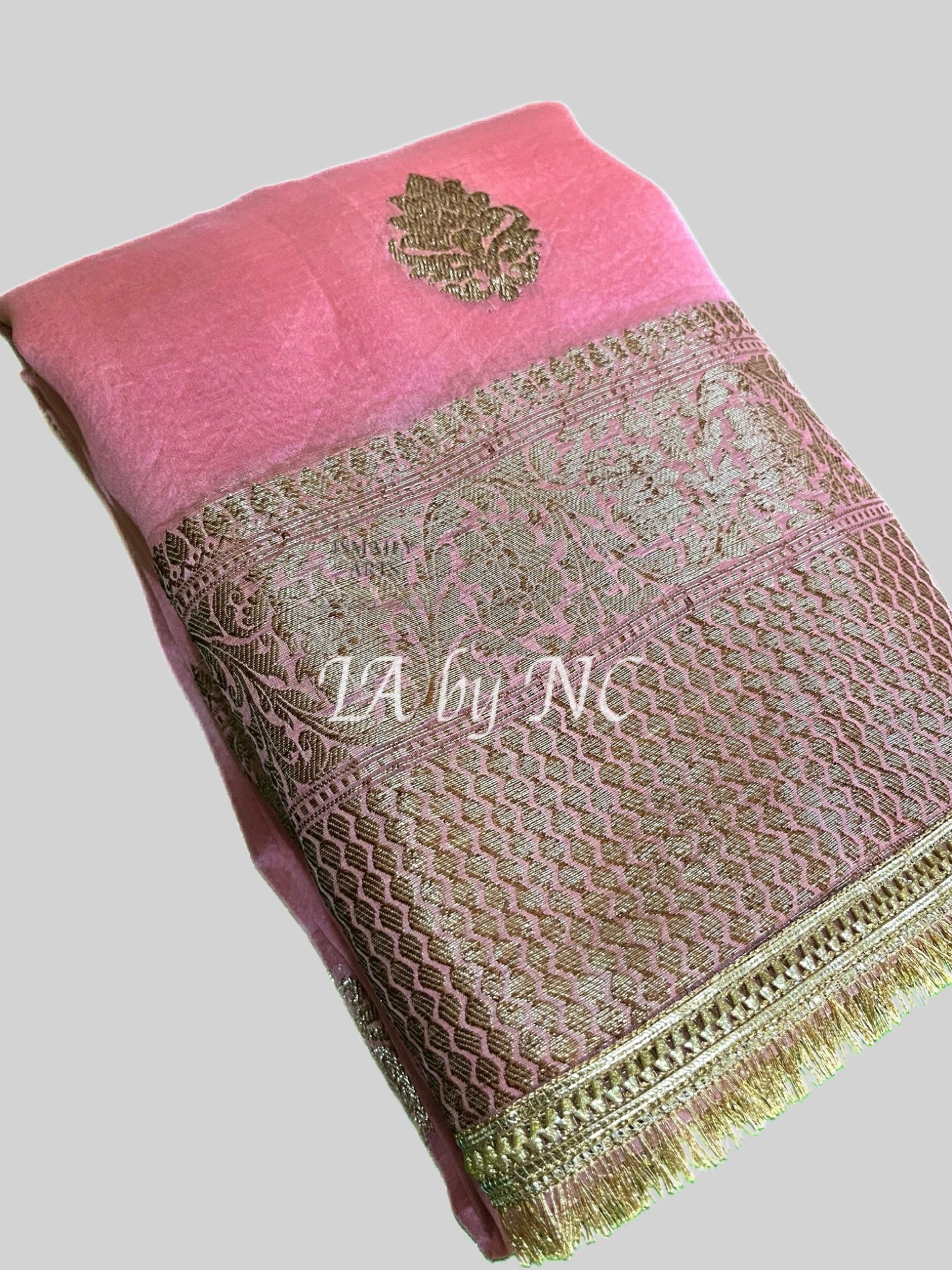 French Banarasi Pure Kora Organza Kadwa Saree