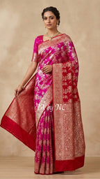 Rani Banarasi Pure Chiffon Georgette Saree