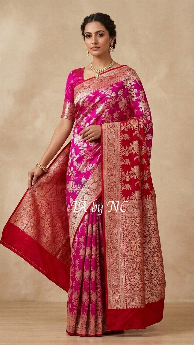 Rani Banarasi Pure Chiffon Georgette Saree