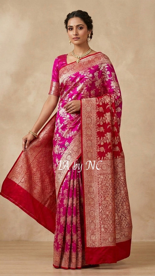 Rani Banarasi Pure Chiffon Georgette Saree