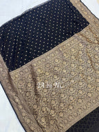 Black Banarasi Pure Khaddi Georgette Saree