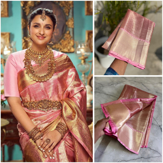 Parineeti Chopra Inspired Banarasi Blend Tissue Brocade Saree