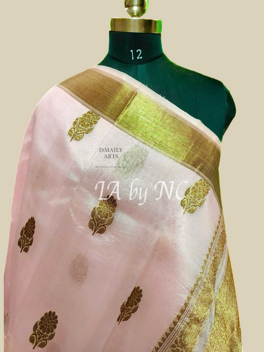 Baby Banarasi Pure Kora Organza Kadwa Saree