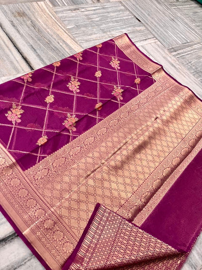Banarasi Blend Khaddi Georgette Tilfi Saree