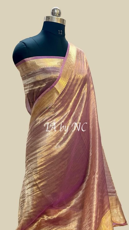 Plum Banarasi Pure Tissue Silk Saree