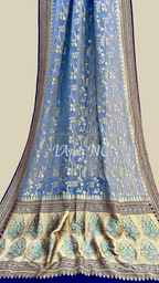 Airforce Banarasi Pure Khaddi Georgette Saree