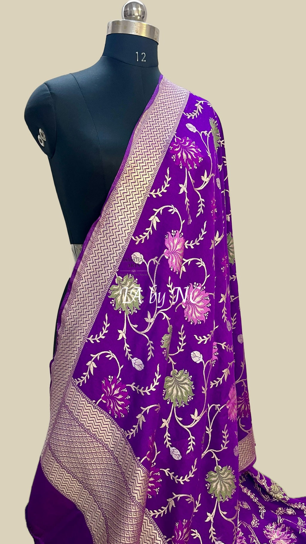 Grape Banarasi Pure Munga Silk Dupatta