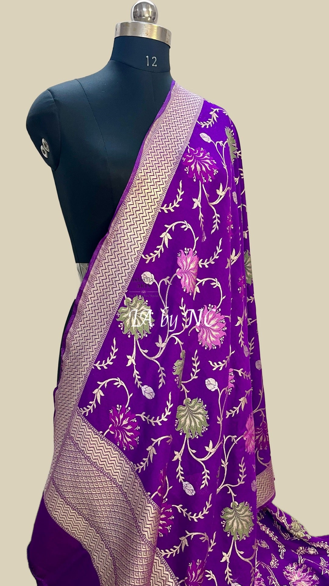 Grape Banarasi Pure Munga Silk Dupatta