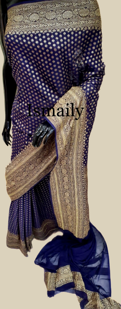 Space Banarasi Pure Khaddi Georgette Saree