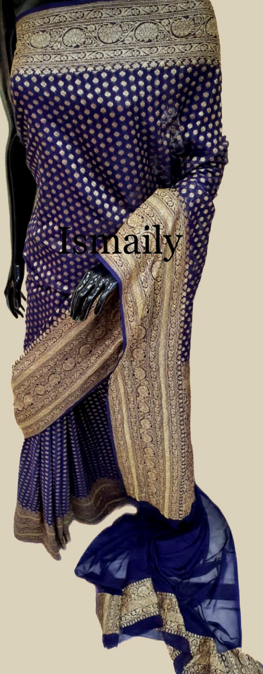 Space Banarasi Pure Khaddi Georgette Saree