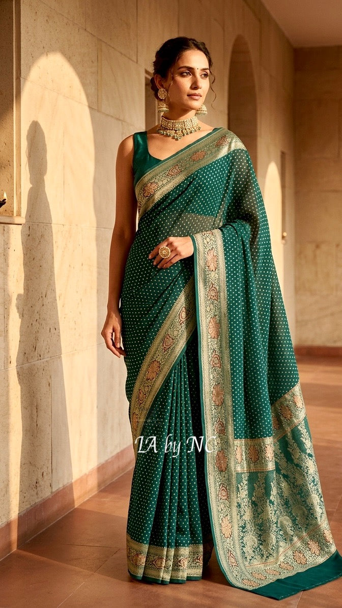 Sacramento Banarasi Pure Khaddi Georgette Saree