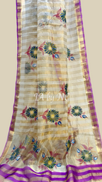 Offwhite Banarasi Pure Tissue Silk Saree