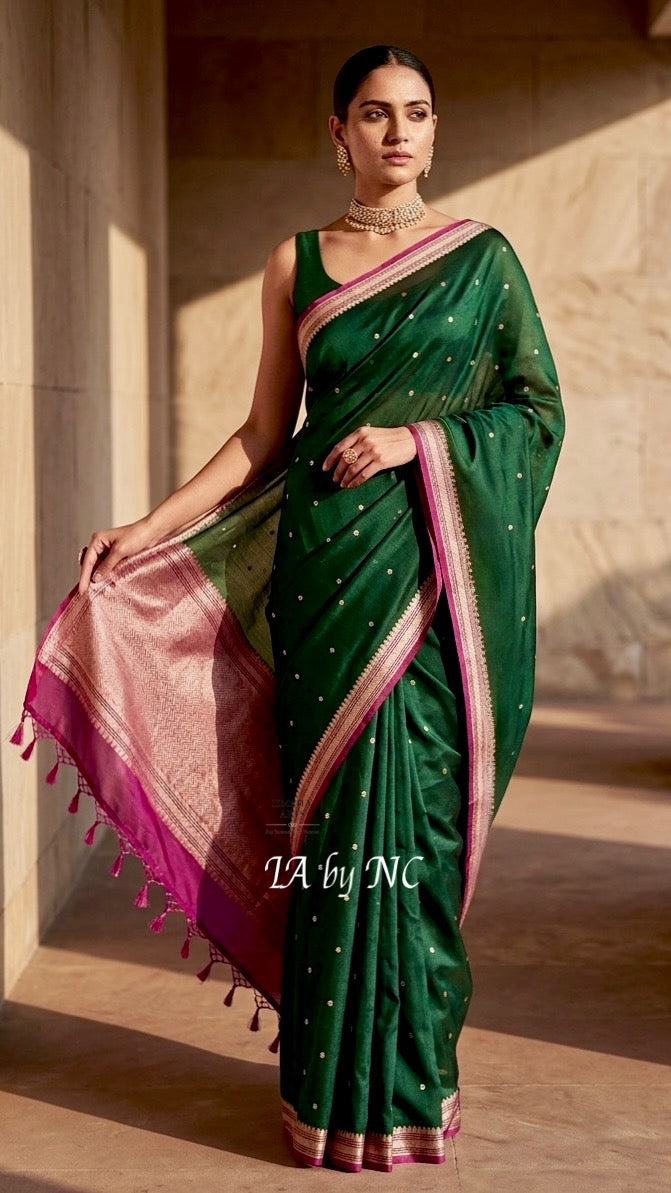 Sacramento Banarasi Pure Kora Silk Kadwa Saree
