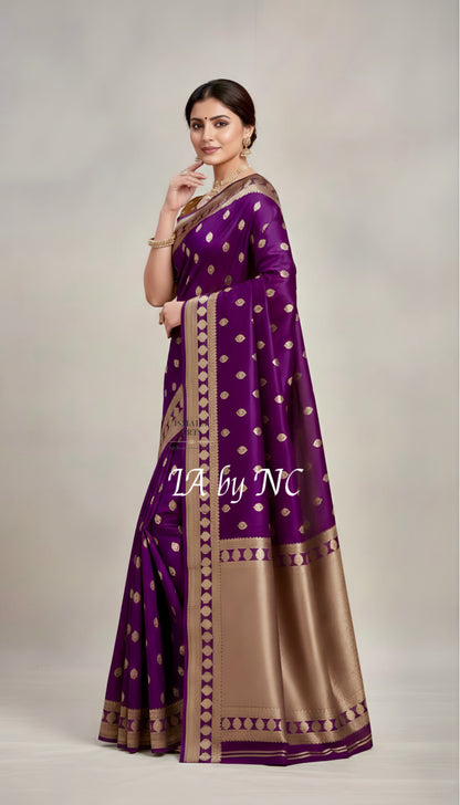 Byzantine Banarasi Mashru Katan Silk Saree