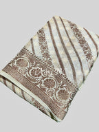 Beige Banarasi Pure Chiffon Georgette Saree