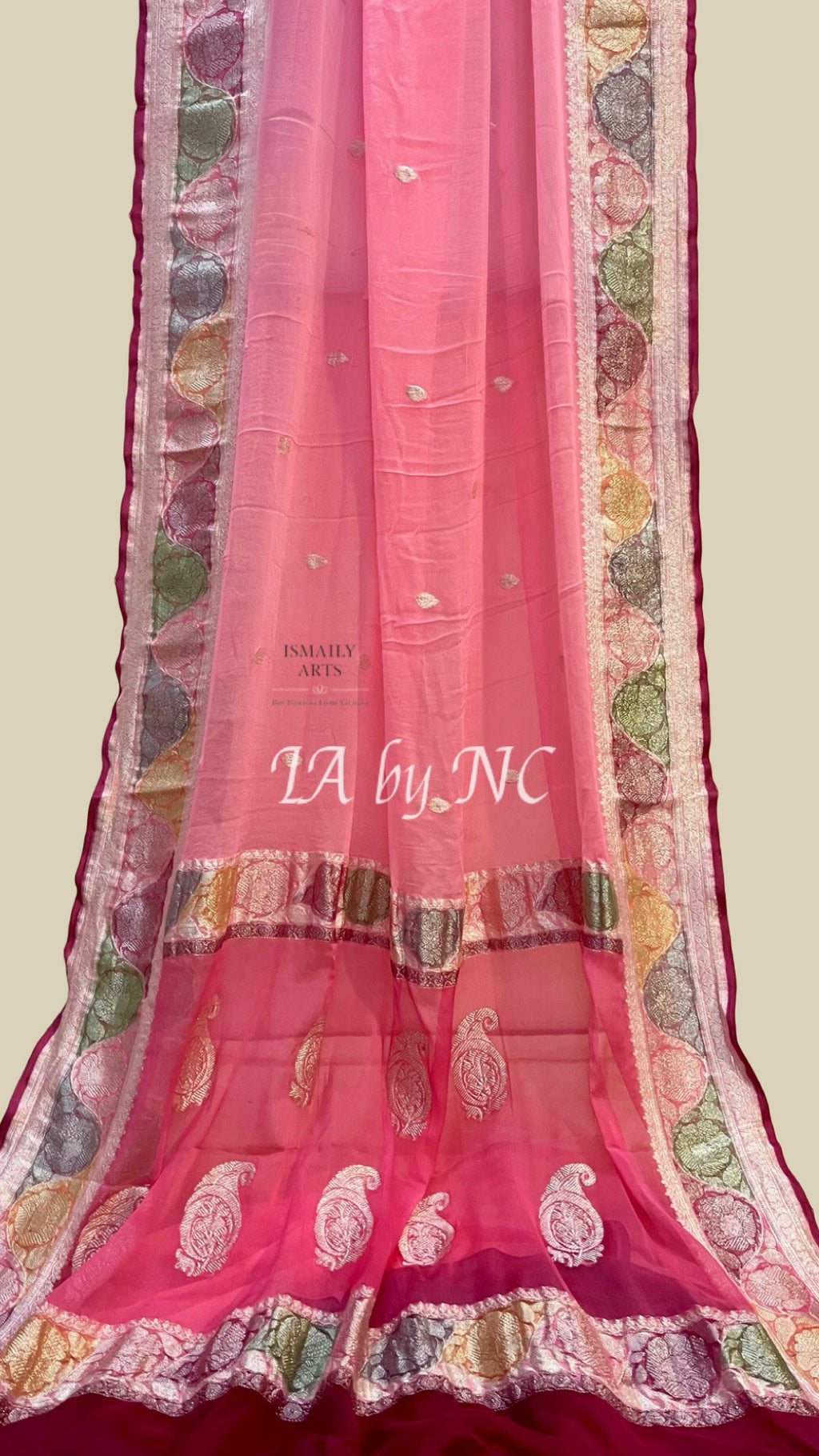 French Banarasi Pure Khaddi Georgette Kadwa Saree