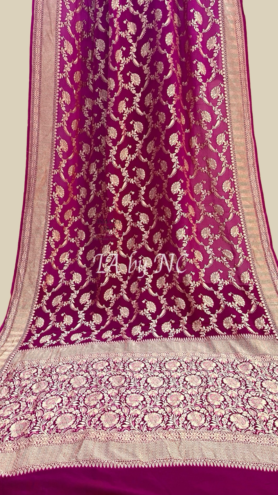 Ruby Banarasi Pure Khaddi Georgette Saree