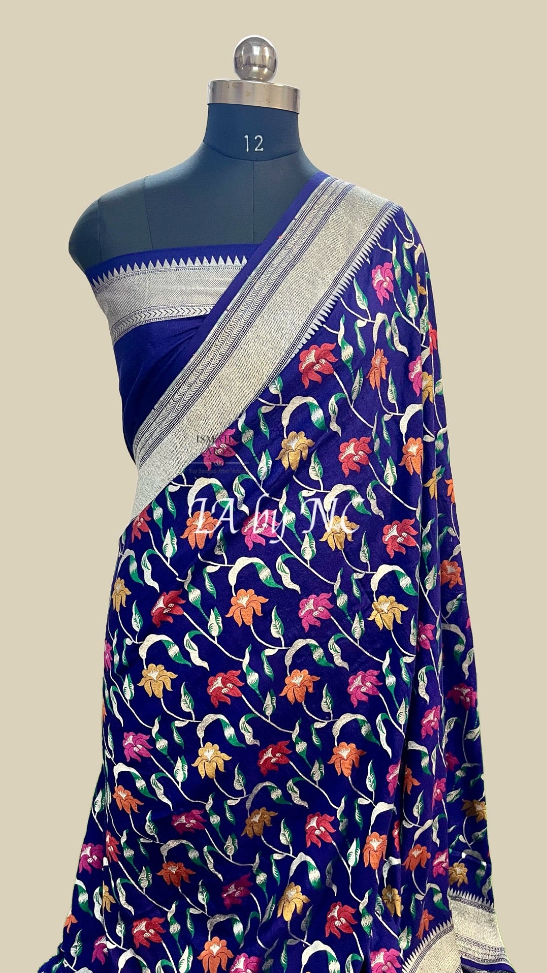 Navy Banarasi Pure Munga Silk Saree