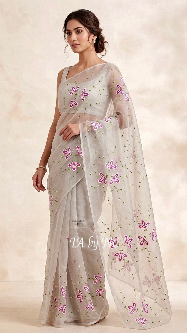 Pearl Banarasi Pure Kora Organza Saree