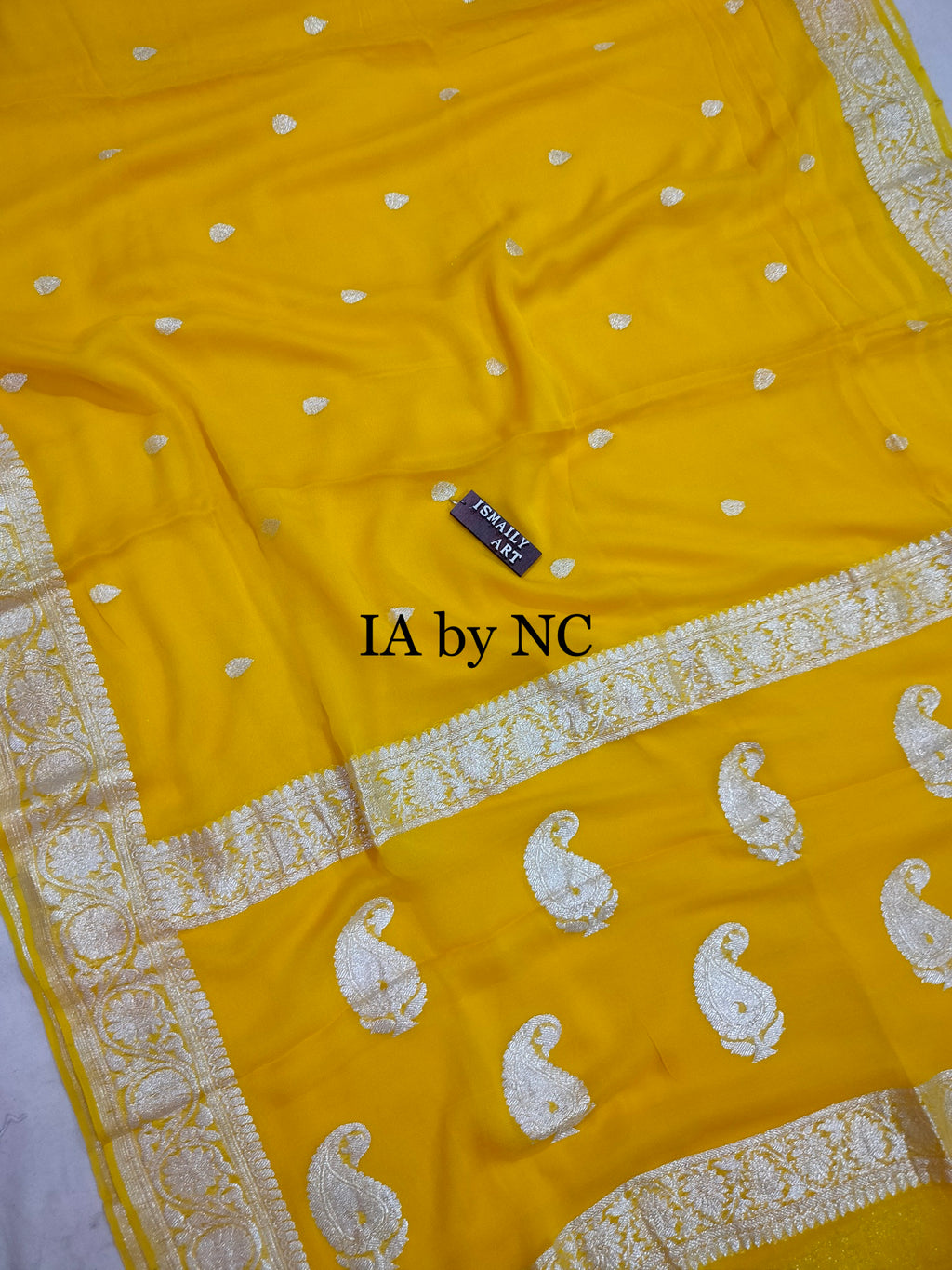 Amber Banarasi Pure Khaddi Georgette Kadwa Saree