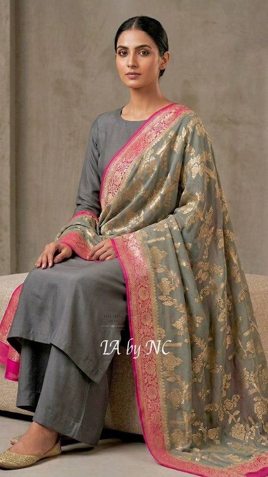 Ash Banarasi Pure Khaddi Georgette Dupatta