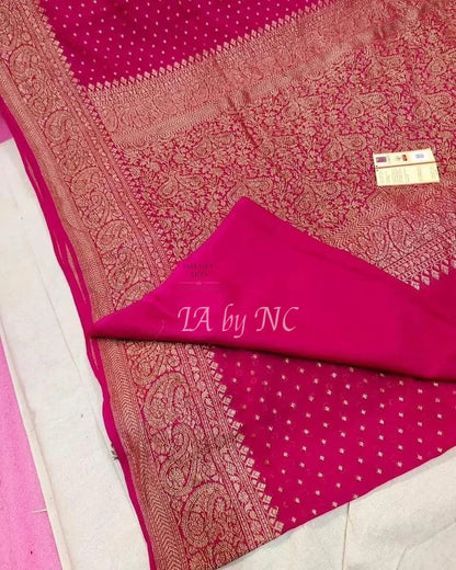 Ruby Banarasi Pure Khaddi Georgette Saree