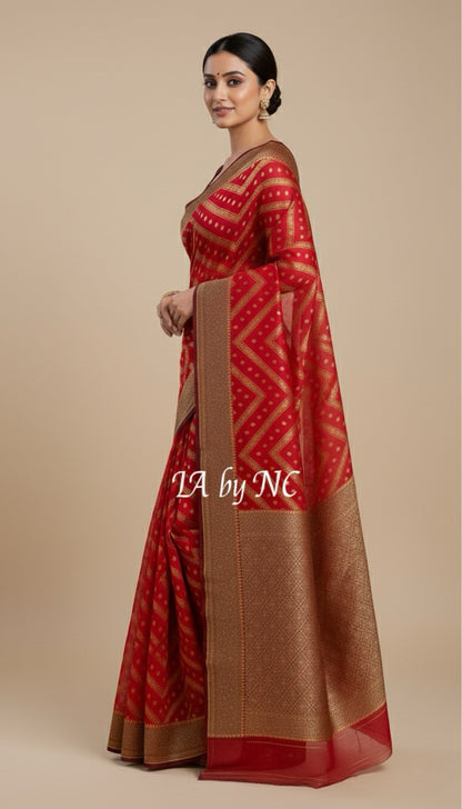 Imperial Banarasi Pure Khaddi Georgette Saree