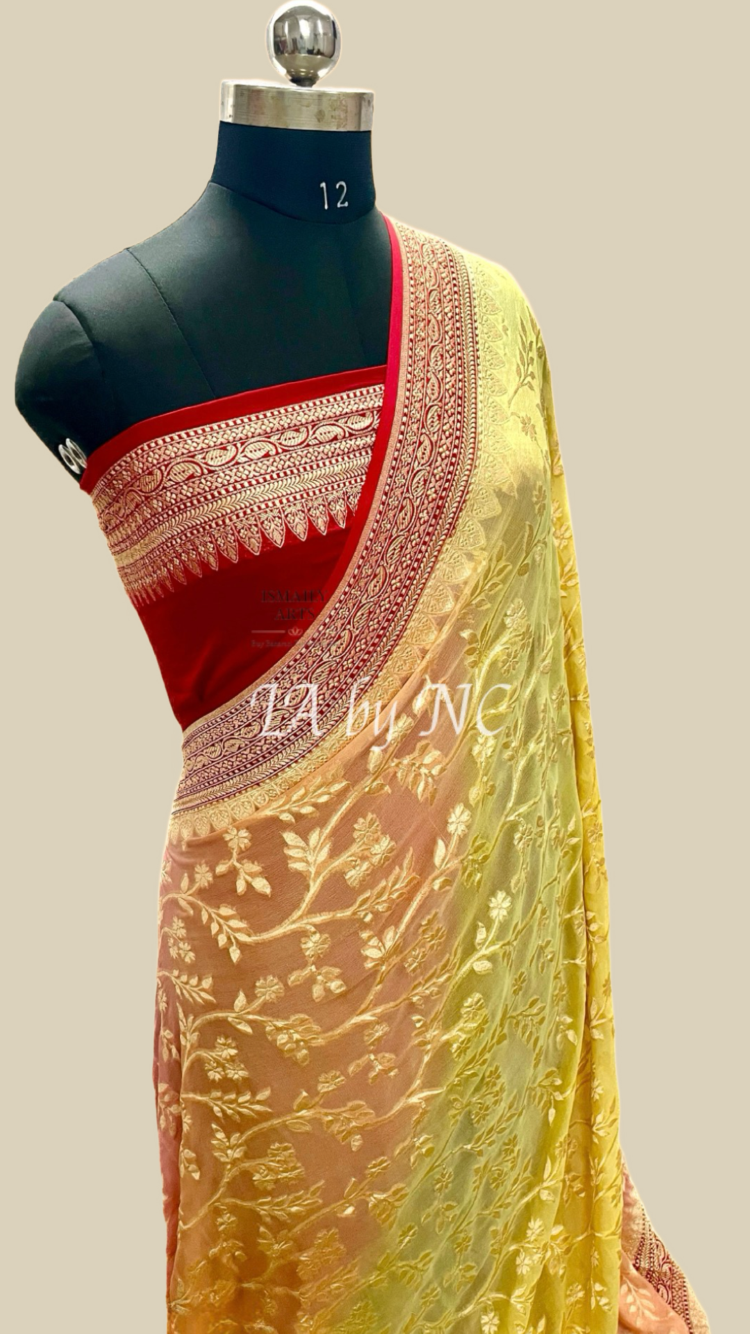 Crimson Banarasi Pure Khaddi Georgette Saree