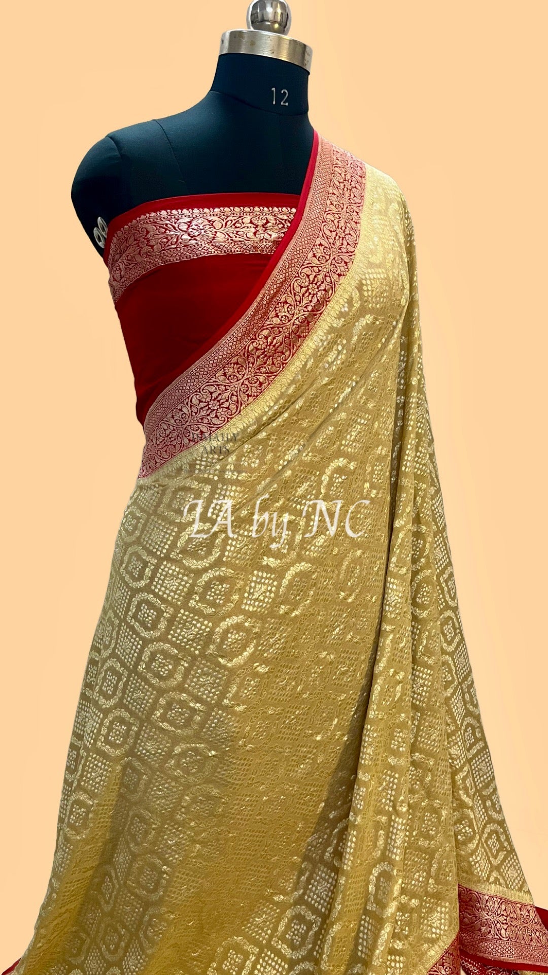 Beige Banarasi Pure Khaddi Georgette Saree