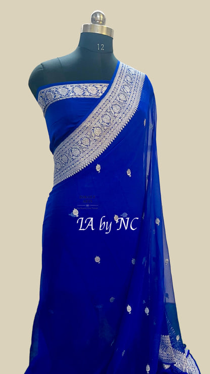 Royal Banarasi Pure Khaddi Georgette Kadwa Saree