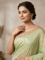 Sage Banarasi Pure Khaddi Georgette Saree