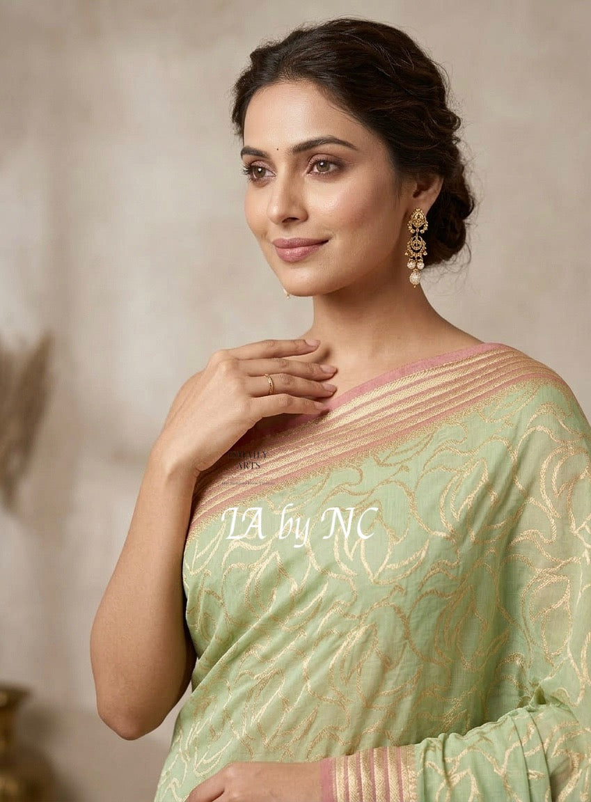 Sage Banarasi Pure Khaddi Georgette Saree