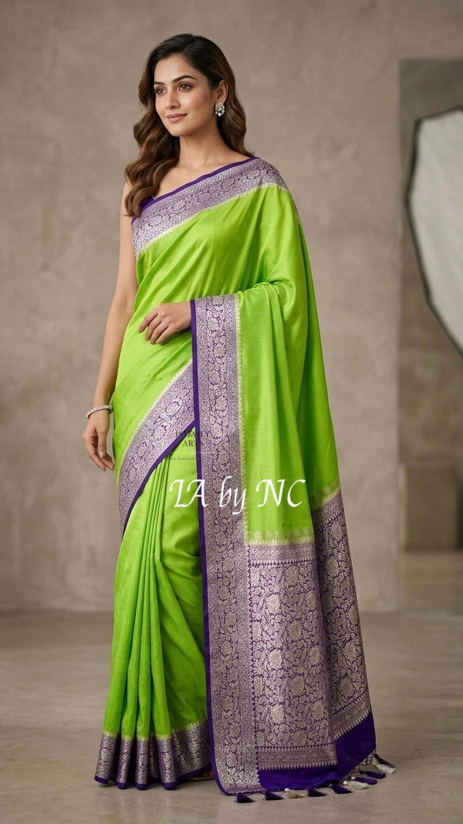 Kelly Banarasi Pure Chiffon Georgette Saree