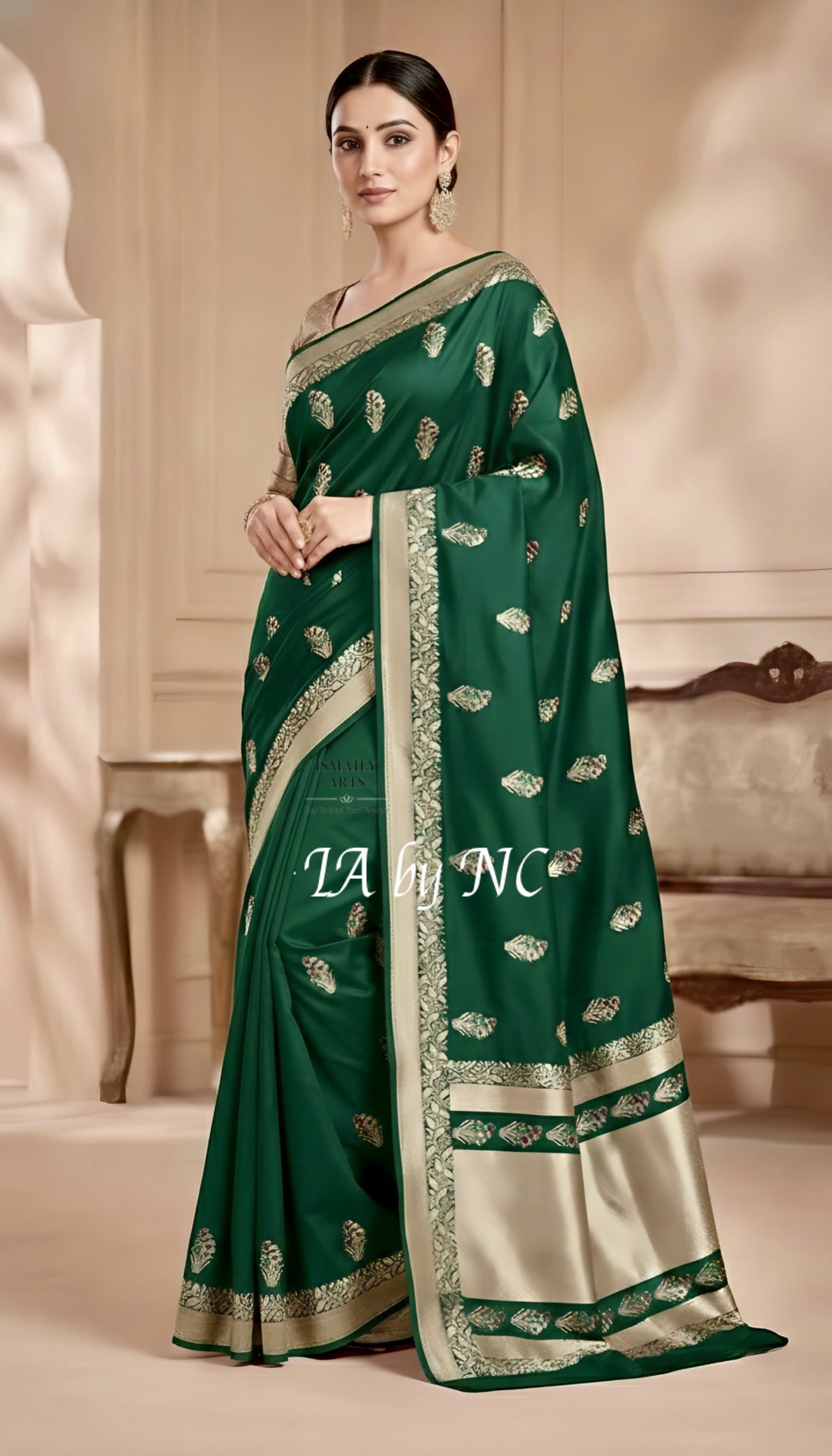 Sacramento Banarasi Mashru Katan Silk Meenakari Saree
