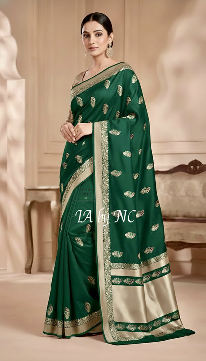 Sacramento Banarasi Mashru Katan Silk Meenakari Saree