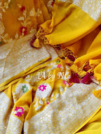 Tuscany Banarasi Pure Khaddi Georgette Meenakari Saree