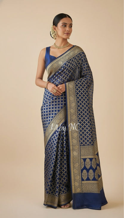 German Banarasi Pure Khaddi Georgette Saree