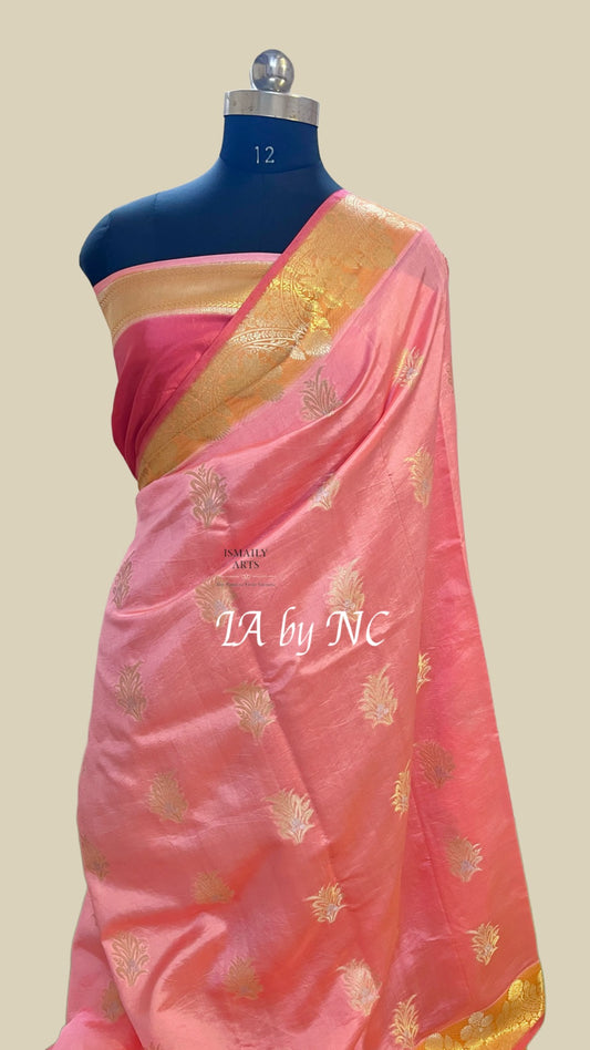 Punch Banarasi Pure Katan Silk Raw Mango Saree