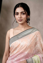 Black Banarasi Pure Khaddi Georgette Saree