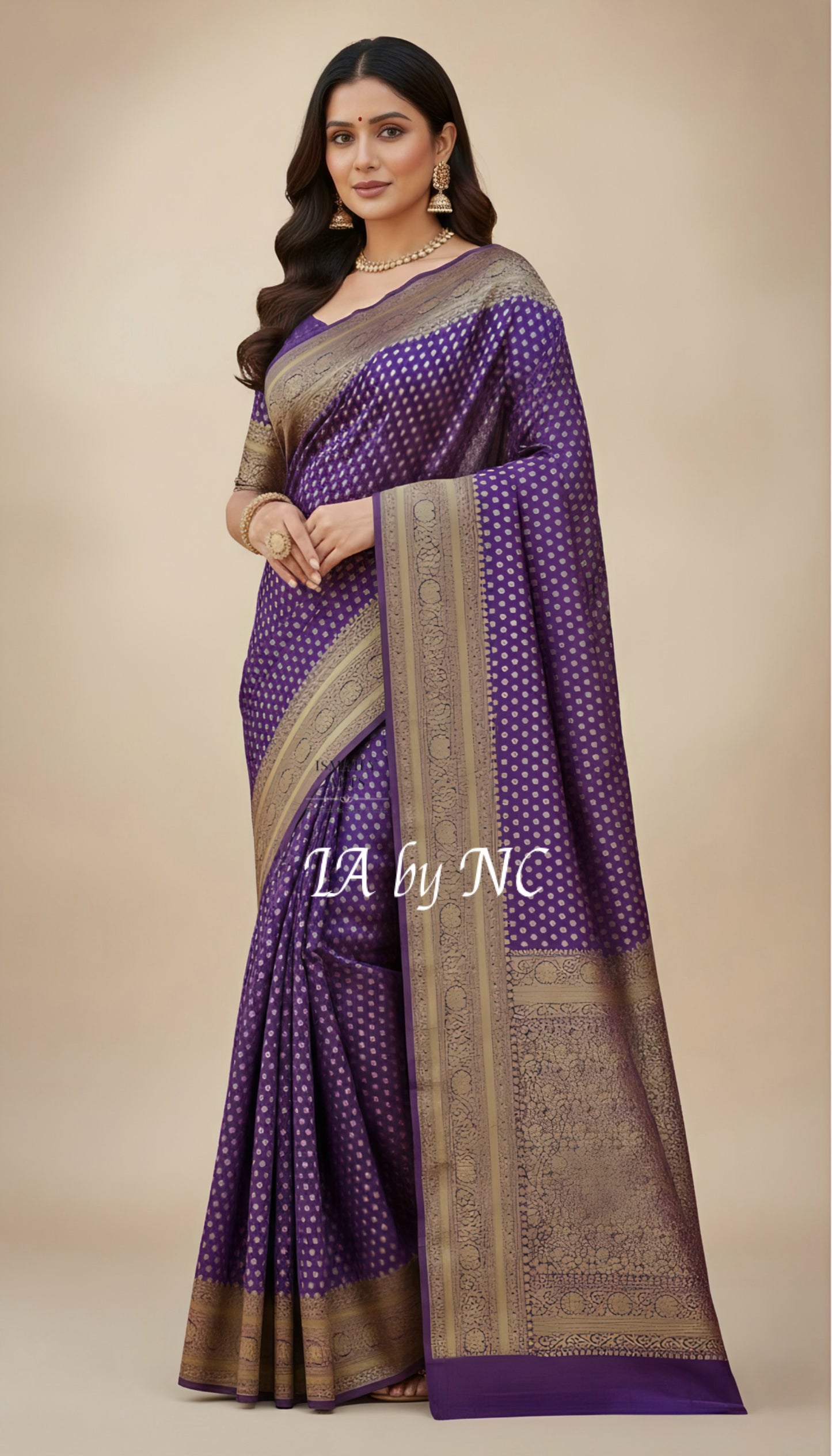Purple Banarasi Pure Khaddi Georgette Saree