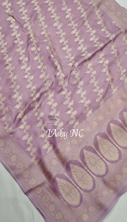 Mauve Banarasi Mashru Katan Silk Saree